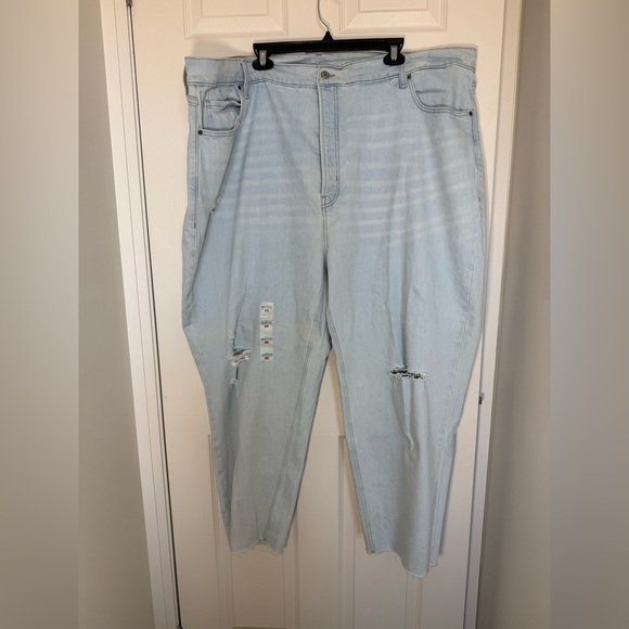 Old Navy Sky- Hi Straight High Rise Distressed secret smooth jeans- size 28 NWOT - Picture 2 of 9